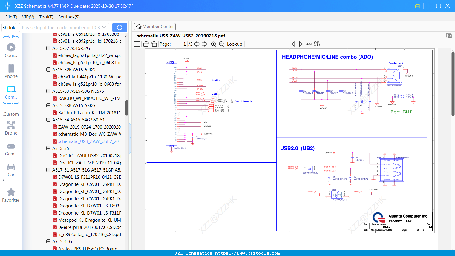 Laptop ACER Schematic_USB_ZAW_USB2_20190218